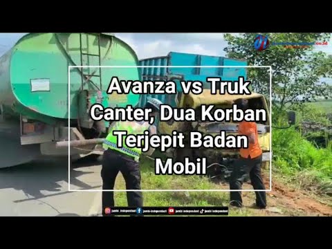 Avanza vs Truk Canter, Dua Korban Terjepit Badan Mobil