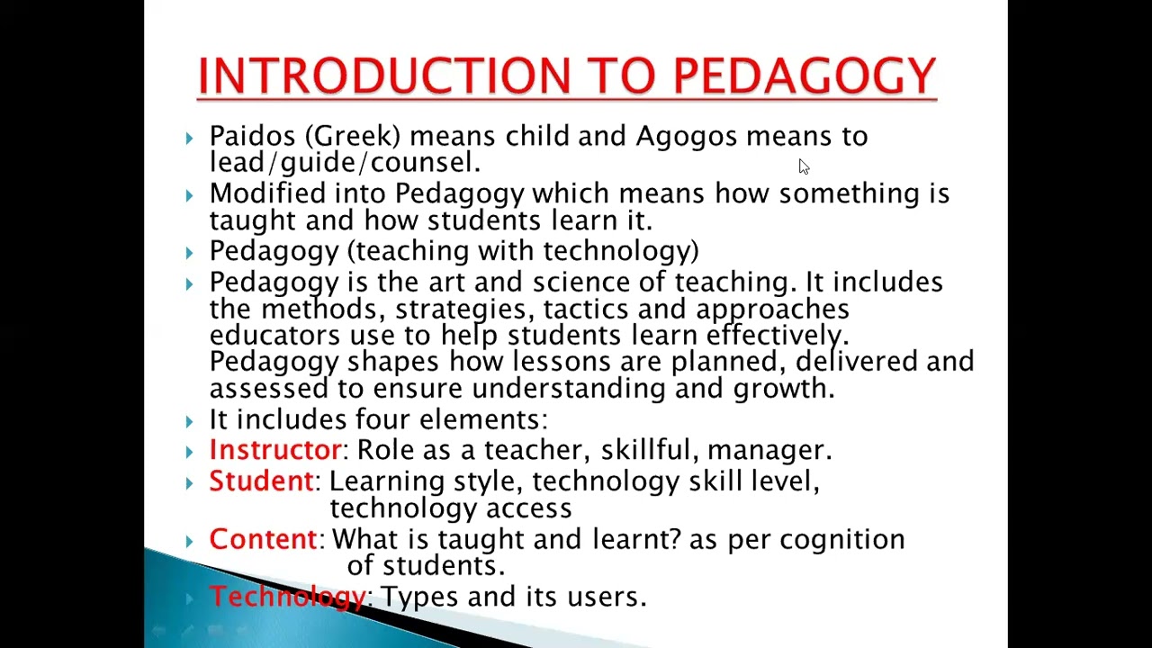 01 Lecture: Introduction to Pedagogy, fundamentals of Teaching and Learning