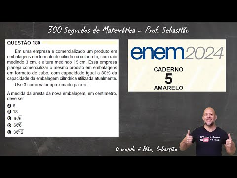 ENEM 2024 - Yellow Booklet - Question 180 - Spatial Geometry - EM13MAT309 - In a company