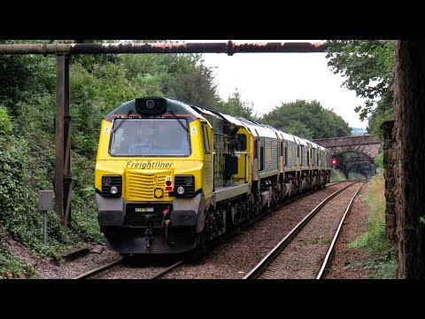 **MEGA**  FL 66538 & 66620 & 66607 & 66622 & 66616 & 66613 & 70017 on 0K98 @ Woodley on 29.8.20 - HD