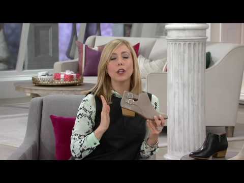 Clarks Artisan Leather Stacked Heel Ankle Boots - Spye Astro on QVC