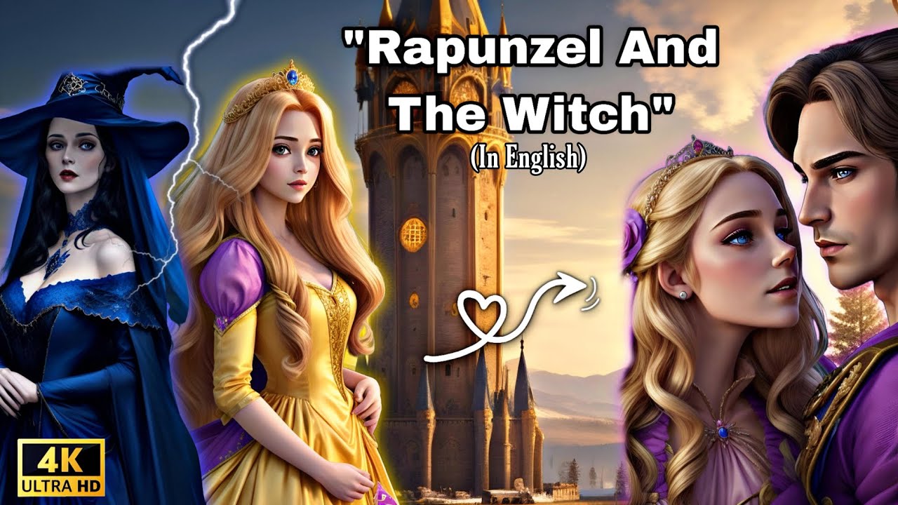 Repunzel And the Witch Story In English | Animated Story of Repunzel with English subtitles | 4K