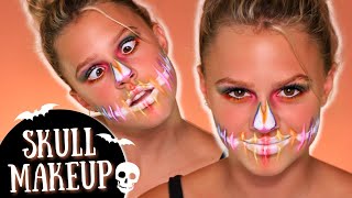 Last-Minute Easy Neon Skull Halloween Makeup Tutorial | The Daya Daily