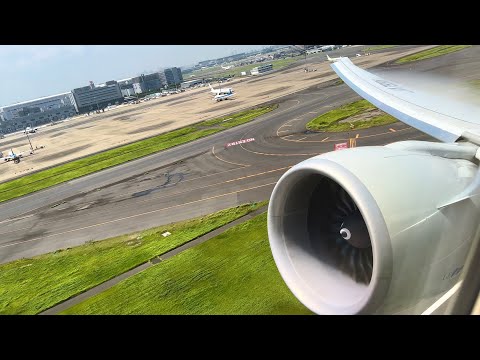 [4K]GE90 Power! ANA 777-300ER Engine Start, Taxi & Takeoff from Tokyo Haneda