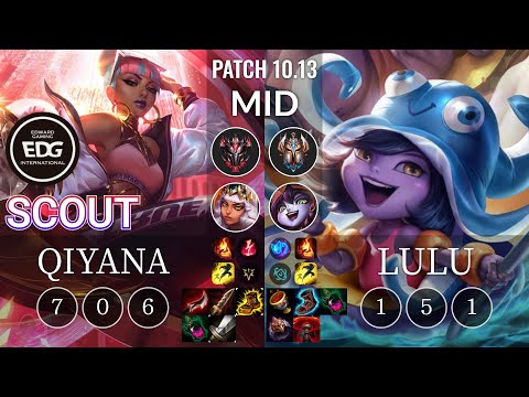 EDG Scout Qiyana vs Lulu Mid - KR Patch 10.13