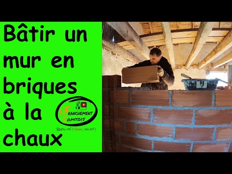 12g. RENOVATION! Comment bâtir un mur en briques creuses au mortier de chaux.
