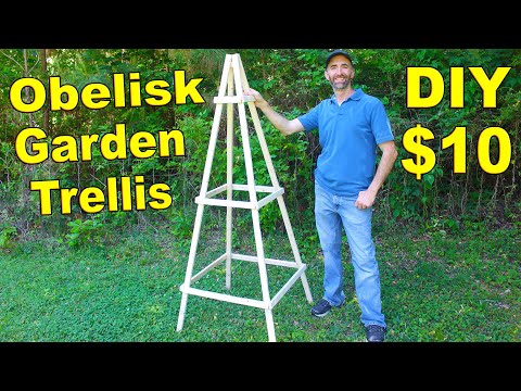 How to Make a Obelisk Garden Trellis for $10 | Simple DIY