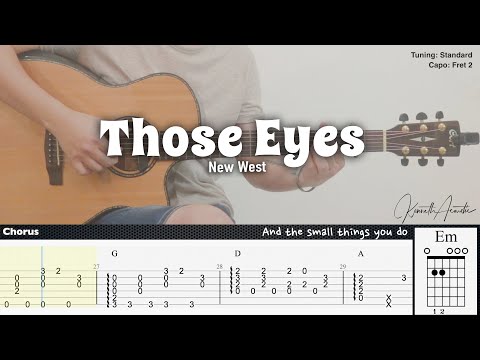 Those Eyes - New West | Fingerstyle Guitar | TAB + Chords + Lyrics