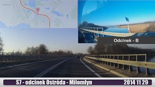 preview picture of video 'droga ekspresowa i krajowa  S7 i DK7 - odcinek Ostróda - Miłomłyn - dwie kamery'