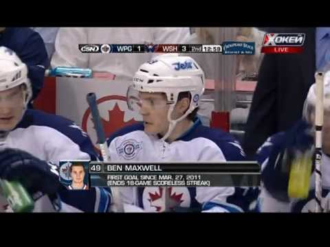 1:3 Goal Ben Maxwell (Jets & Capitals) NHL, March 23, 2012