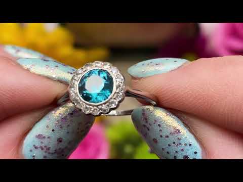 Art Deco Platinum Diamond Zircon Ring, (1.20ct) #6977