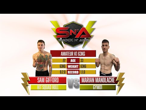 Shock N Awe 35 - Sam Gifford vs Marian Manolache - Bantamweight Amateur Kickboxing 63kg