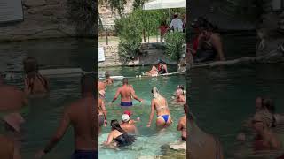 ☀️Beatiful Swimming Pool Pamukkale Turkey -Nice Day⛱️ #pamukkale #cleopatra #swimmingpool