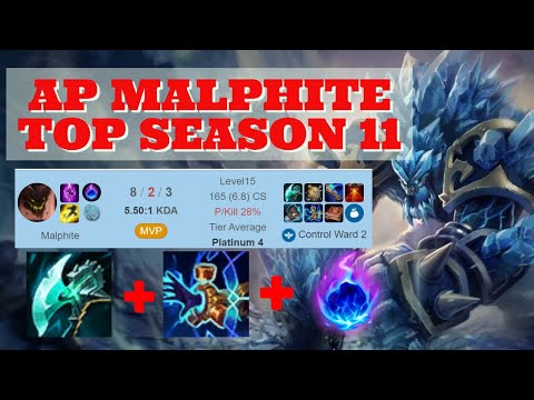 #8 AP Malphite Top vs Mordekaiser - Season 11 League of Legends Full Game Play - Wuclone