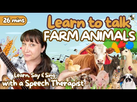 Learn to Talk Farm Animals | Learn, Say, and Sing Farm Animal Vocabulary in English 🐄🌈