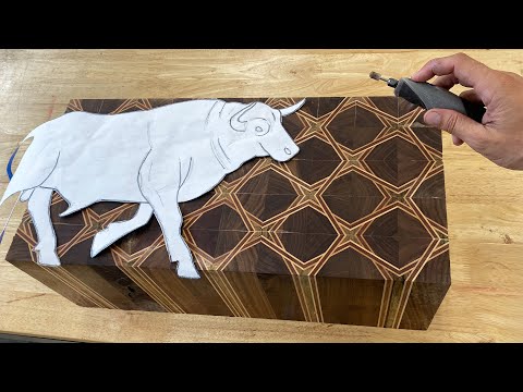 Carving a Bull from Patterned Block