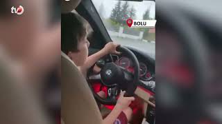 Bolu’da Çocuğuna Araba Veren Aileye Ceza Kesildi