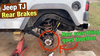 Jeep Wrangler TJ rear brakes (How the rear brakes go together Jeep TJ)