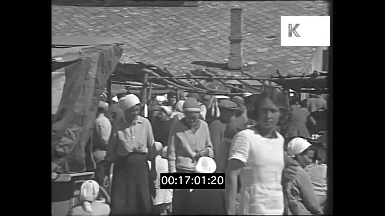 1940s Crimea, Simferopol Street Scenes, Market, 16mm