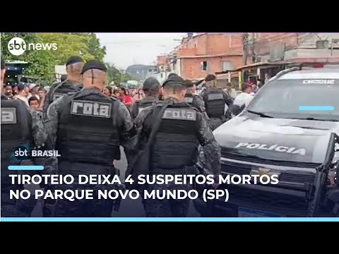 SP: 4 homens morrem em troca de tiros com a Rota no Parque Novo Mundo | #SBTBrasil