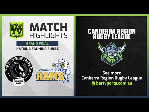 Yass Magpies v Woden Valley Rams - Katrina Fanning Shield Grand Final Highlights | CRRL 2022
