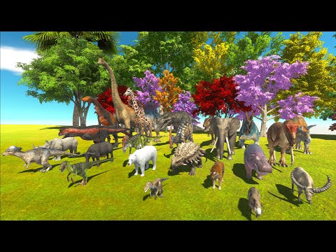 BIG SPEED RACE BETWEEN ALL DINOSAURS VS ANIMALS, FASTEST ANIMAL? - Animal Revolt Battle Simulator