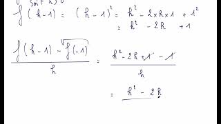 1ère Dérivation Exercice 3c – Taux d’accroissement de la fonction carrée