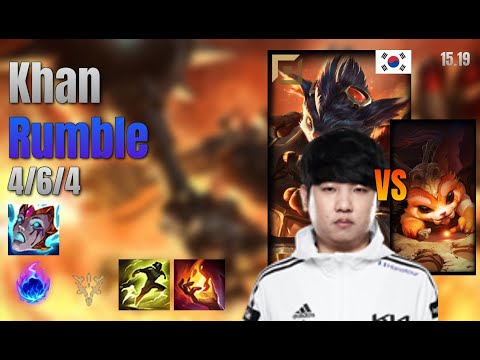 Khan Top Rumble vs Gnar lol KR solo rank Full Game 15.19 | 칸 럼블 vs 나르