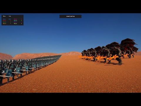 8000 Swordsmen vs 19 Demon Lords - Epic Fantasy Battle Simulator