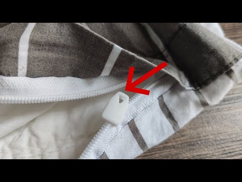 Reißverschluss Schieber (Zipper) wieder einfädeln (Bettwäsche) - so geht's