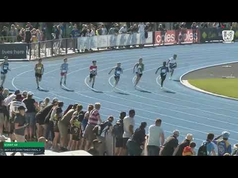 U11 Boys 200m Timed Final 2: 2022 Commonwealth Bank State Track and Field Championships // LAVicTV