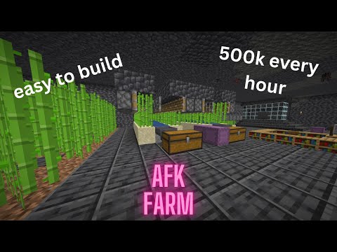 Donut SMP simple sugar cane farm (AFK) super easy to build takes 5 mins