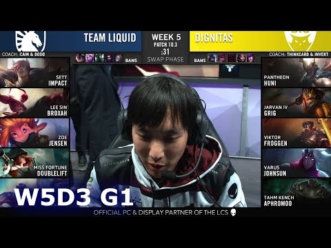 Team Liquid vs Dignitas | Week 5 Day 3 S10 LCS Spring 2020 | TL vs DIG W5D3