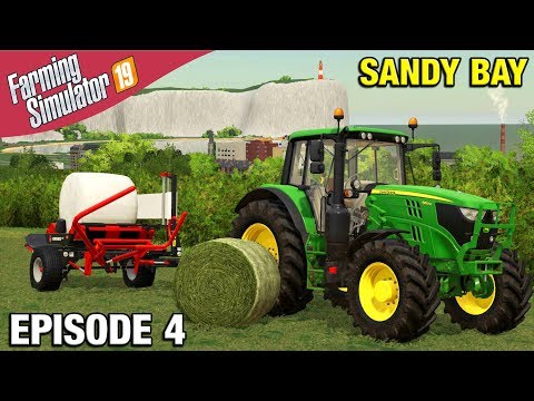 WRAPPING BALES FOR COWS Farming Simulator 19 Timelapse - Sandy Bay Seasons FS19 Ep 4