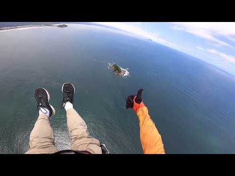 Voo 206 de Paramotor IKE Costa - Voando por cima do mar de Bertioga