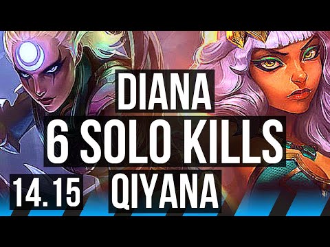 DIANA vs QIYANA (MID) | 6 solo kills, 45k DMG, 1000+ games, Dominating | EUNE Grandmaster | 14.15