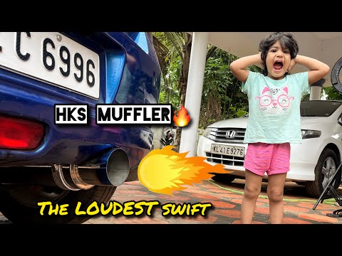 HKS Exhaust change 🔥 | The Loudest old Swift #hks | How to change HKS muffler #hksmuffler