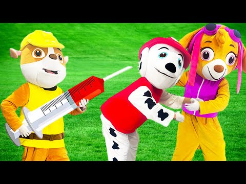 Stop, Rubble & Skye, Don't Hurt Marshall, He Is Sick | Paw Patrol Funny Action In Real Life
