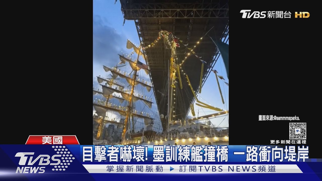 宛如電影場面！　墨訓練艦撞橋、分析師：水流湍急