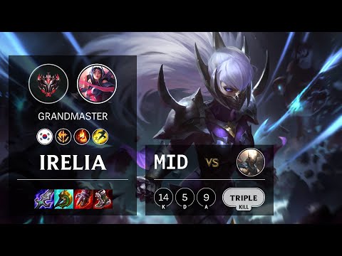 Irelia Mid vs Pantheon - KR Grandmaster Patch 11.21