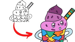 How to Draw Ice Cream - Digital Art