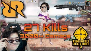 PUBG Mobile : RRQ BEER11 SOLO VS SQUAD 27KILLS 3400++DAMAGE