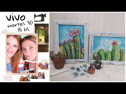 Vivo 4, Como reciclar marcos, pintar cactus. Invitada Alejandra Sandes♥ Marina Capano
