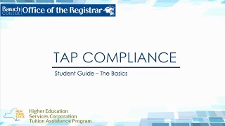 TAP Compliance Student Guide - The Basics