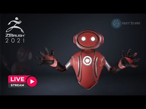 ZBrush 2021 LIVE - Create simple Robot | Zbrush Hardsurface |