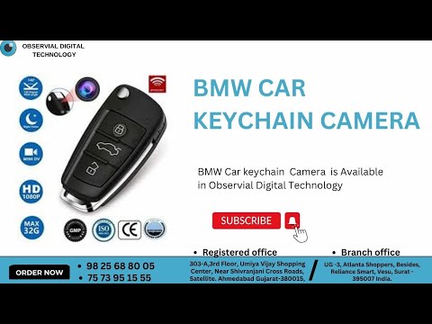 Black 1280 x 960 pixels spy bmw car keychain camera, for sec...