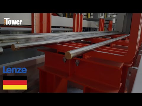 LOGITOWER: LENZE - Lagerung von Stangen und Rollen in der Produktionshalle