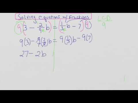 Solving equations with fractions by multiplying by the LCD