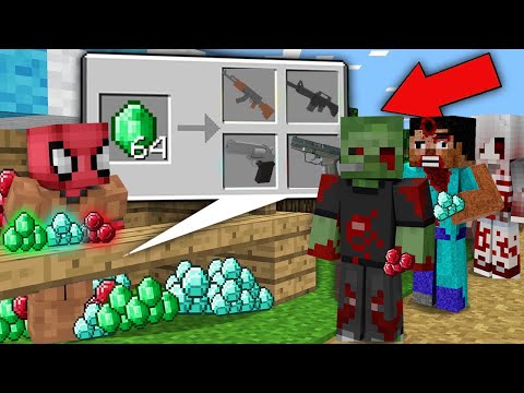 FAKİR  ZOMBİ ÇETESİNE SİLAH SATIYOR! 1 SİLAH 64 ZÜMRÜT - Mincraft