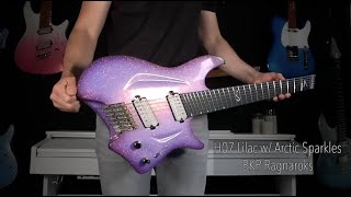 Video thumbnail for Aristides H/07 Lilac Sparkle + Purple Burst w/ Arctic Sparkles | BKP Ragnaroks by Aristides Guitars